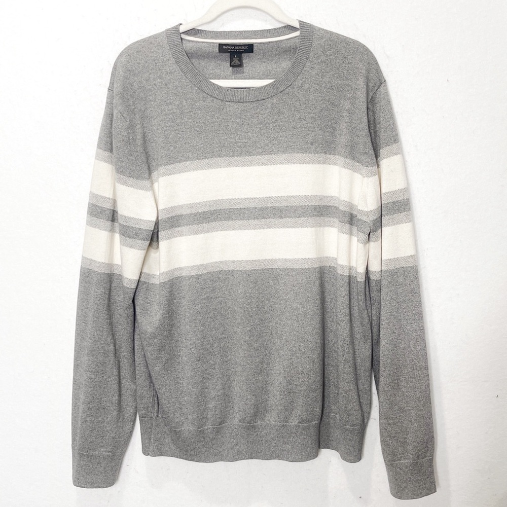 Banana Republic Luxury Silk Cotton Cashmere Blend Crew Neck Long Sleeve Sweater